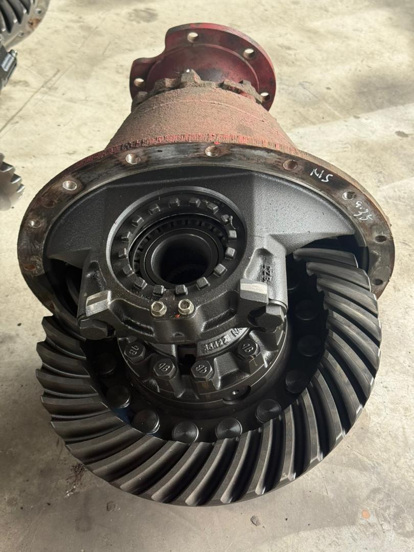 Differential gear assembly racked in the yard.